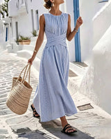 Brynn – Striped Twist Waist Maxi Dress