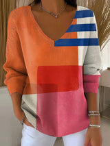 ANAIS | Elegant Patterned V-Neck Sweater