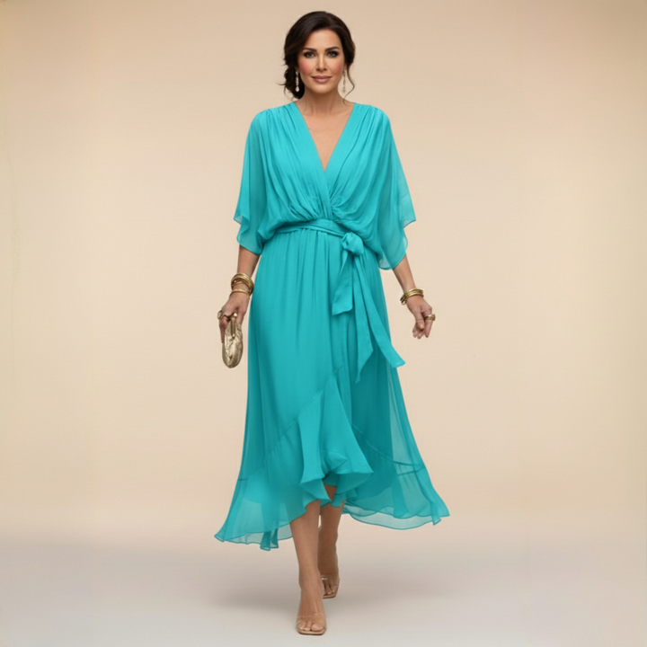 Iselle | Monica – V-Neck Flowing Dress