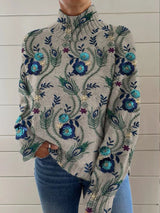 Annelie | Elegant Floral Embroidered Turtleneck Sweater