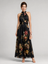 Iselle | Fior Floral Halter Neck Midi Dress