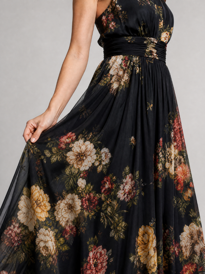 Iselle | Fior Floral Halter Neck Midi Dress