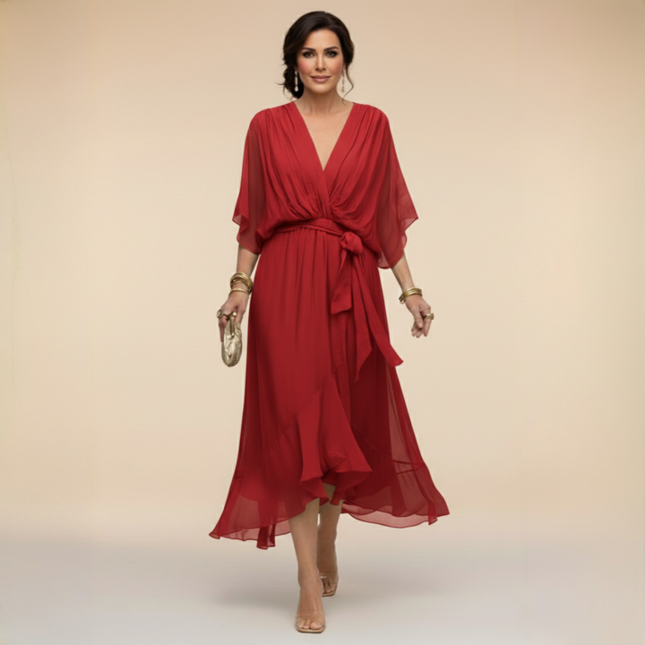 Iselle | Monica – V-Neck Flowing Dress