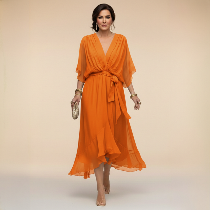 Iselle | Monica – V-Neck Flowing Dress
