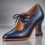 Evelina Vintage Lace-Up Heels