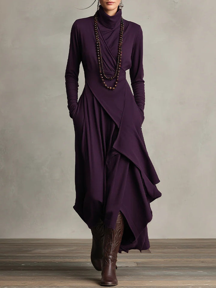 Marivelle™ | Elegant High-Neck Maxi Dress