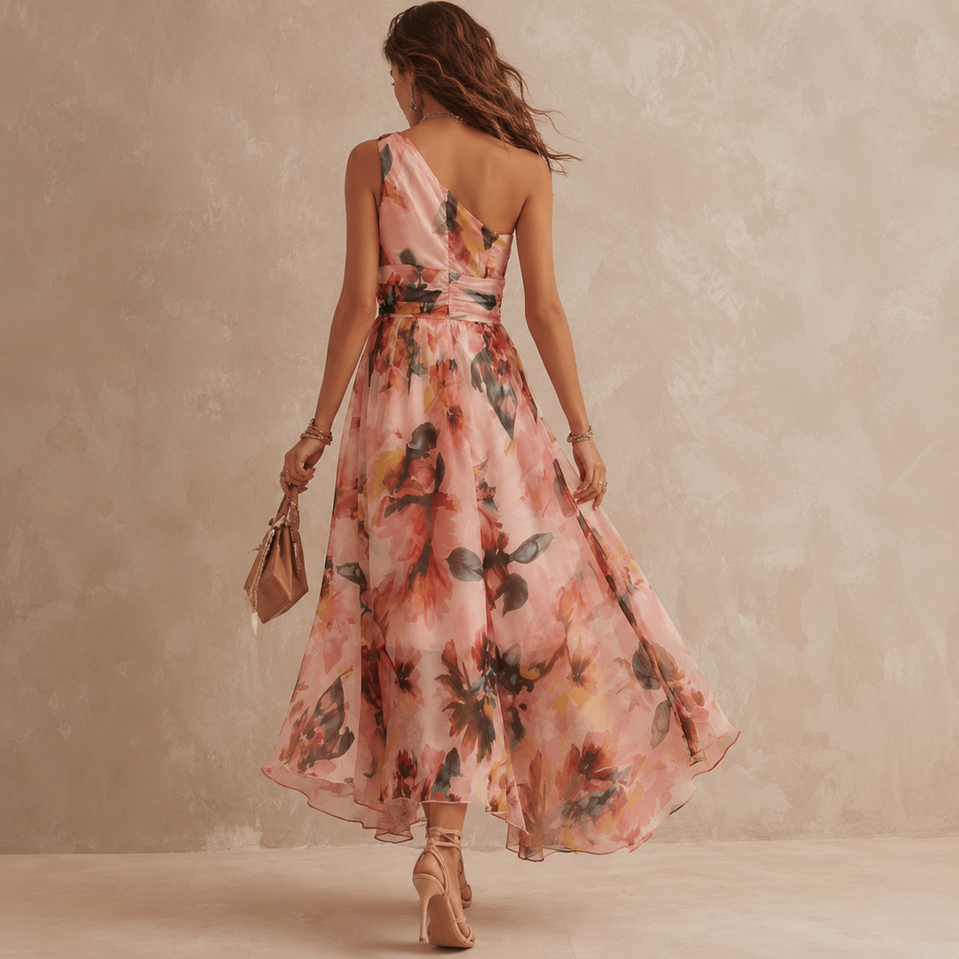 Iselle | Aurora One-Shoulder Floral Dress