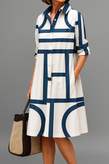 Nerina – Sophisticated Striped Midi Dress